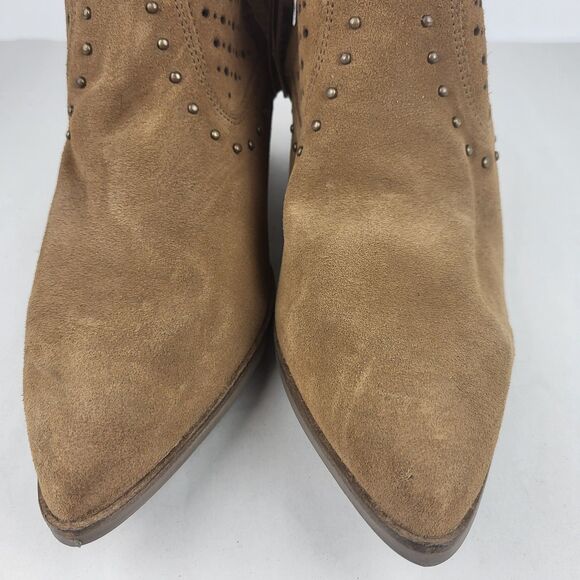 Dingo Miss Priss Studded Pointed Toe Zippered Cowgirl Booties - Picture 10 of 15